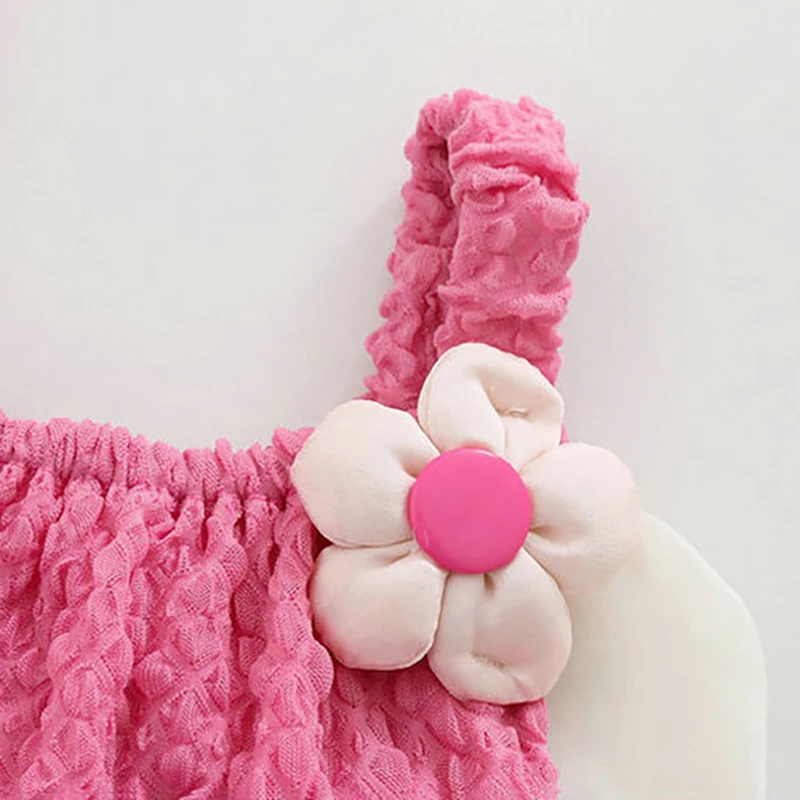 Summer Baby Girls One Piece Bodysuit Flower Decoration