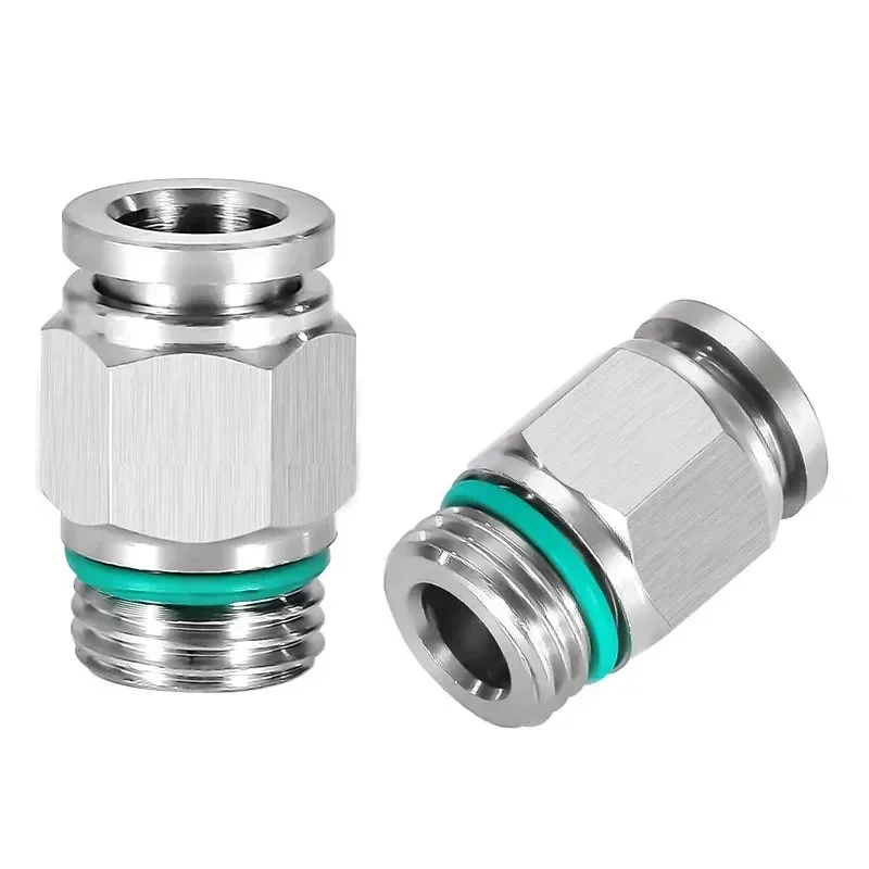 304 Stainless Steel Air Hose Fitting PC G-Thread Pneumatic Pipe Connector 1/8 1/4 3/8 1/2 M5 BSP Quick Coupling Hose Fitting