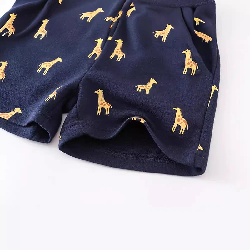 Little maven Kids Clothes Summer Baby Boys Cotton Soft and Comfort Children's Clothing Wear Cartoon Giraffes Short Pants