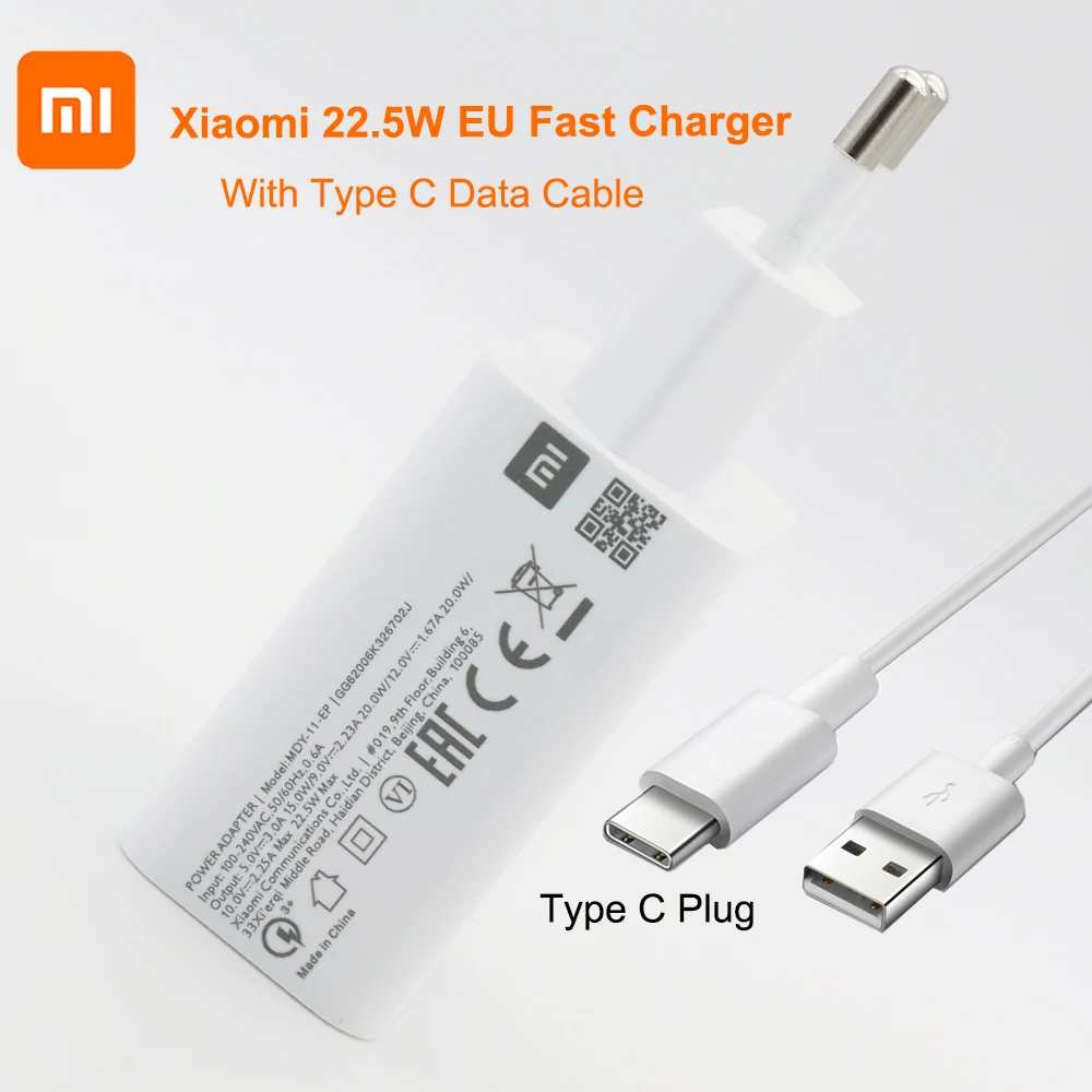 Оригинальное быстрое зарядное устройство Xiaomi Mi 9 22 5 вт адаптер европейского