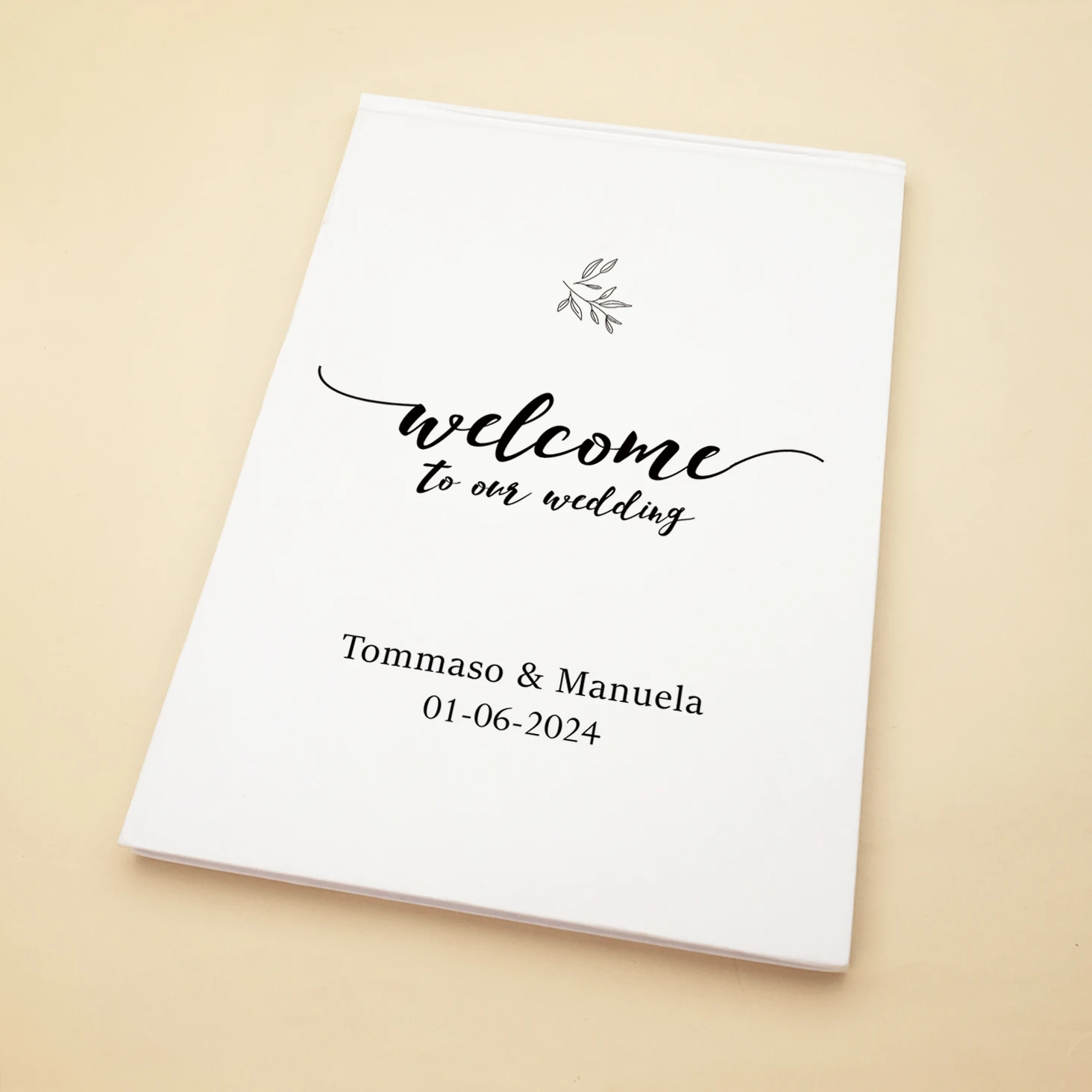 

Personalised Wedding Guest Book Custom Name & Date Message Book Hardback Couples Keepsake Book White Photo Albums Sign Book