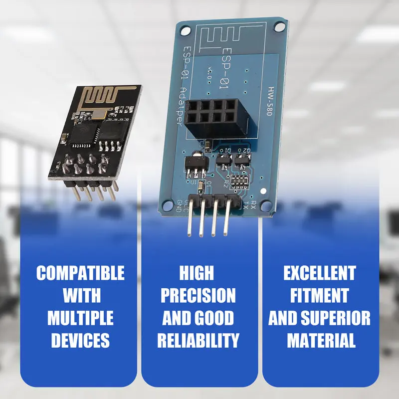 A53M New ESP8266 ESP-01 Wifi Wireless Adapter Module 3.3V 5V Esp01 Breakout PCB Adapters