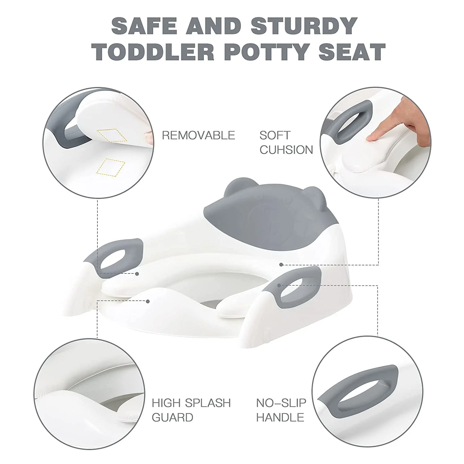 Children's Pot Soft Baby Potty Plastic Road Pot Infant Cute Baby Toilet Seat Boys & Girls Potty Trainer Seat Stool 0-6 Years Old 4