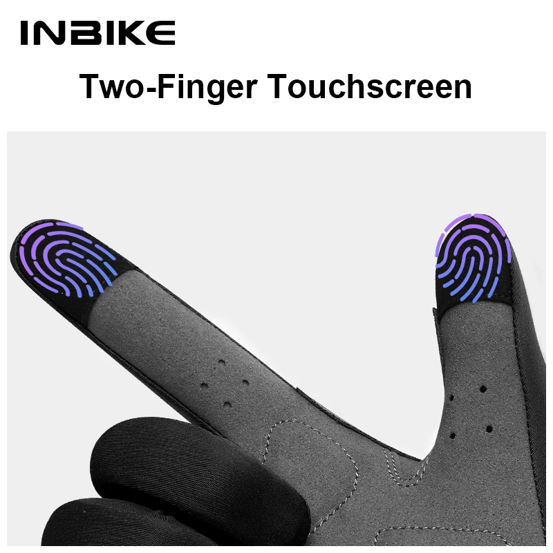INBIKE Touch Screen Cycling Gloves Full Finger Thickened Palm Pad MTB Bike Gloves Spring Summer Bicycle Gloves Man 5