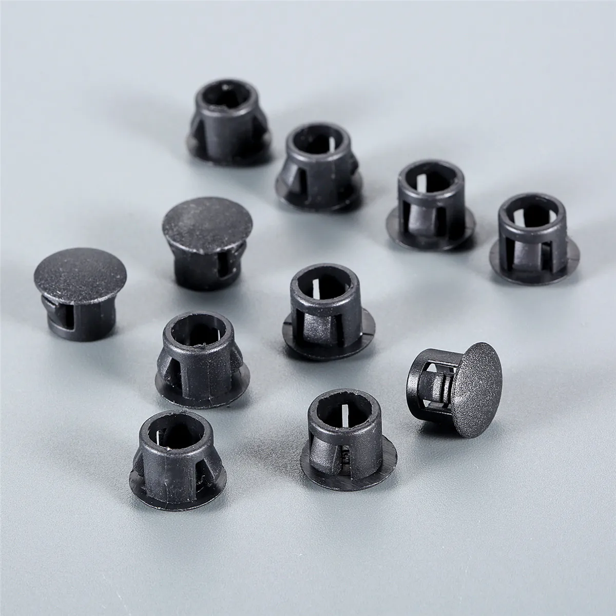 50pcs/set Hole Plugs 5/6/8/10/12/13/14mm Nylon Snap-on Dust Cover Tube Flat Cap Plugging Pipe Furniture Screw Hole