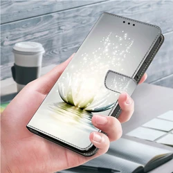 Stylish 3D Painted Leather Flip Wallet Phone Case - iPhone 6 7 8 Plus (White Lotus)