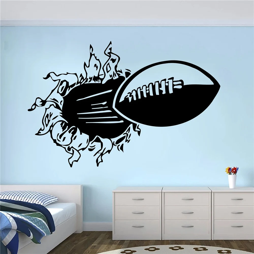 

American Football Player Gifts Wall Decal American Football Sport Vinyl Wall Stickers Kids Room Removable Home Decor Mural S198