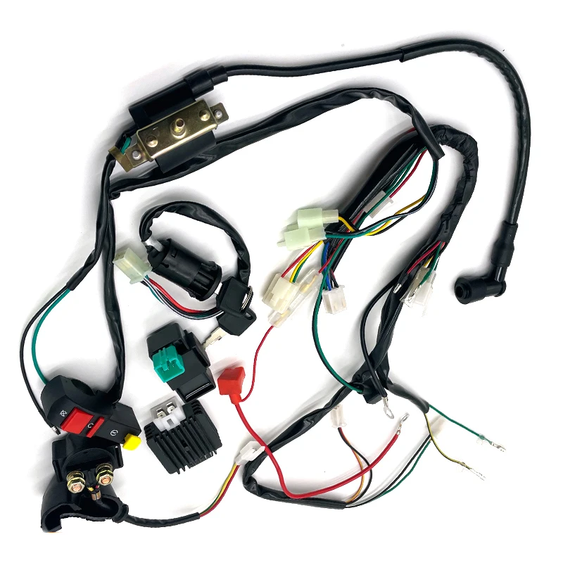 

Motorcycle Ignition Kit Electrics Wire Harness Coil CDI Wiring Set For ATV Quad 50 70 90 110CC Go Kart Dirt Bikes Scooter Buggy