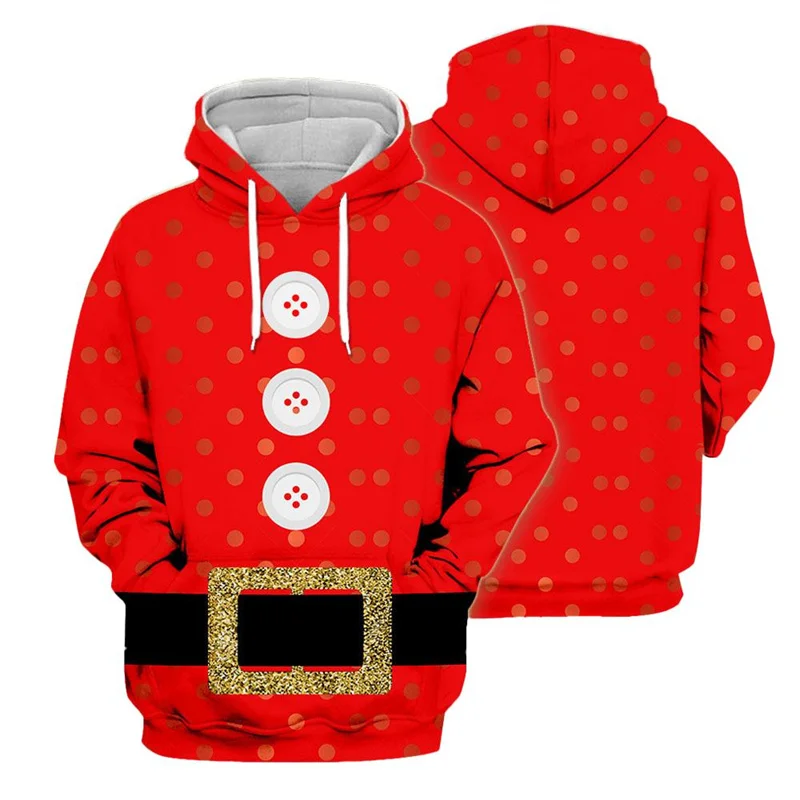 

Father Christmas Cosplay Hoodie 3D Santa Claus Graphic Hoodies for Men Women Winter Sweatshirt Funny Xmas Gifts Hooded Pullovers
