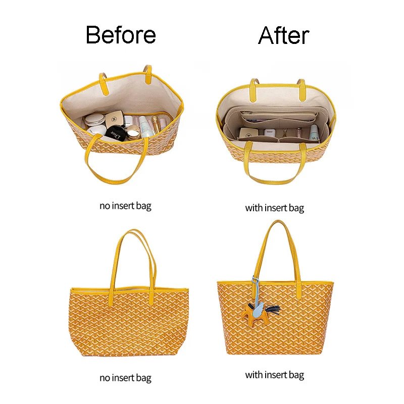 Fits For Goyard ANJOU Mini Felt Cloth Insert Bag Organizer Makeup Handbag  Travel Inner Portable Cosmetic Original Organize Bags - AliExpress