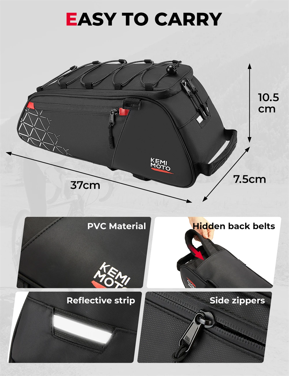 Borsa Portapacchi Per Bicicletta Impermeabile 8L - Borsa Posteriore Per Mountain Bike E City Bike - Foto 1