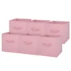 Collapsible Cube Fabric Storage Bins (10.5" x 10.5"), 6 Pack, Pink Puff 1
