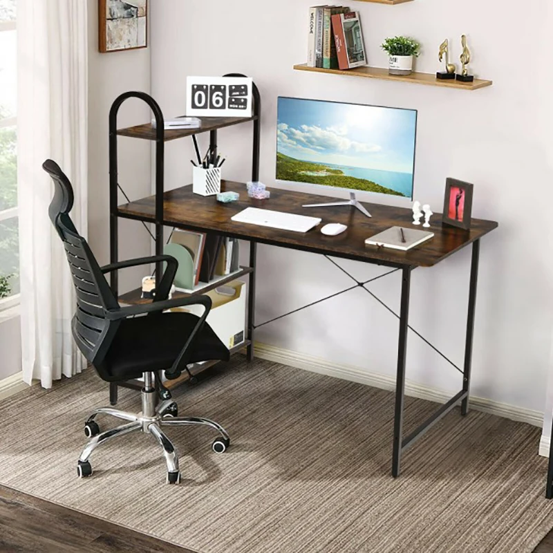 48Inch Reversible Space Saving Computer Desk 4tier Open Storage Shelf