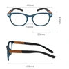 Retro Wood Grain Reading Glasses Men Women Unbreakable Square Full Rim High Quality Magnifying Presbyopic Glasses Blue +150 250 4