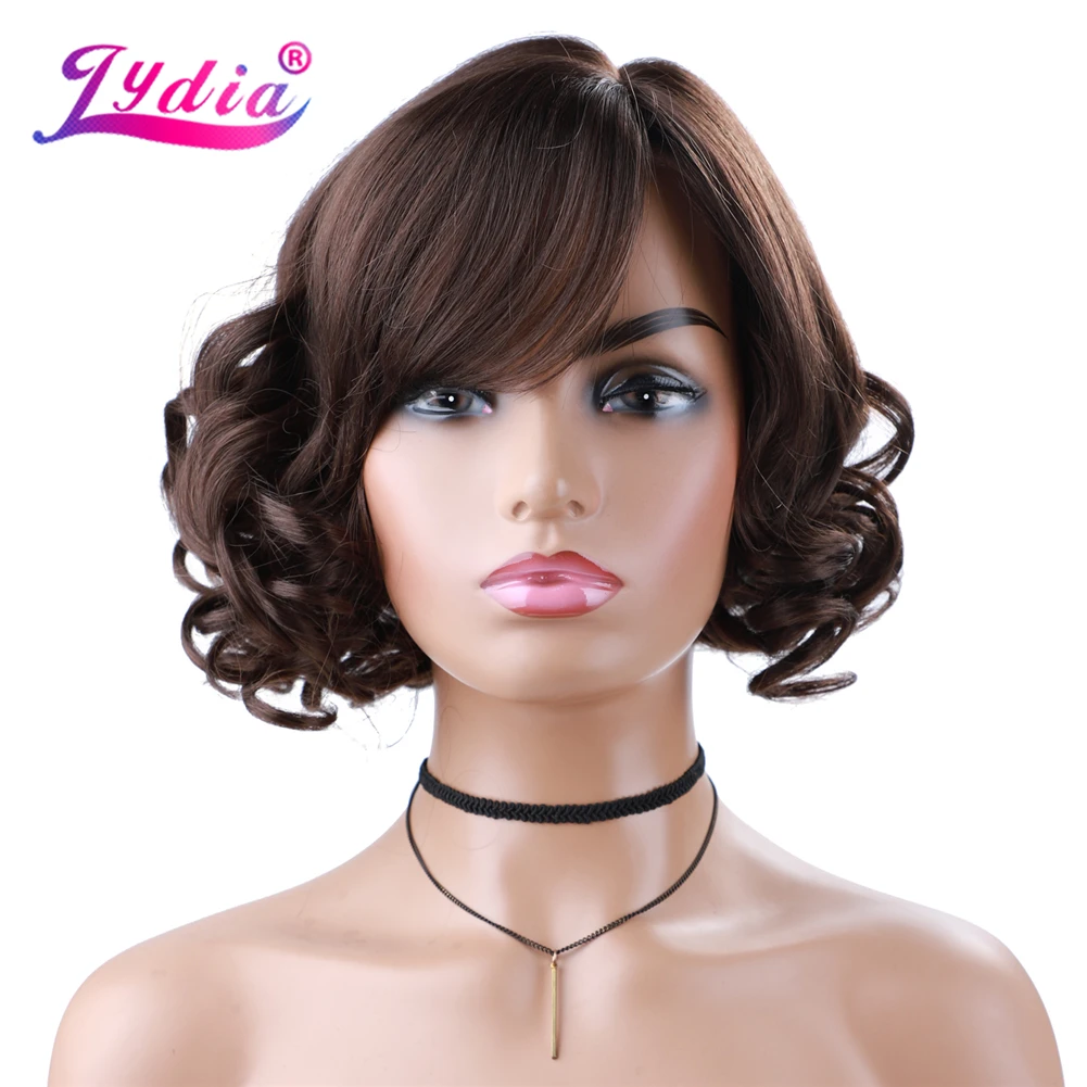 Lydia Synthetic Dancing Bancy Curly Wigs Natrual Wavy Short Water Wave