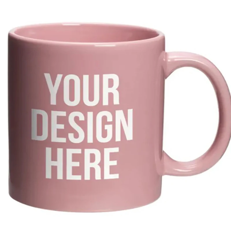 

diners coffee shop full color colored bistro campfire two-tone matte finished marketing customized budget pink sublimation mug