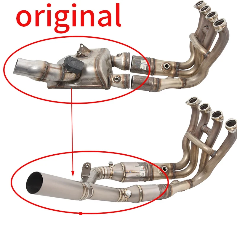 For BMW S1000RR 2019 2020 2021 2022 Motorcycle Exhaust Escape Moto System Modify Middle Link Pipe Slip On Stock Original Muffler - Image 6