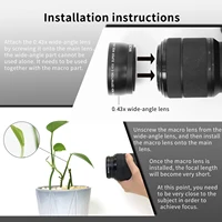 52mm 2 in 1 HD 0.43X Super Wide Angle Macro Lens for 52mm Filter Size Canon Nikon Sony Camera Lens Teleconverter Wide-angle Lens - Image 3