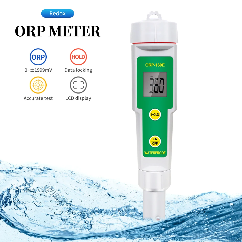 169E Digital Orp Meter Tester Di Qualità Dell'Acqua Display Lcd 0 ~ +/-1999Mv Tester Portatile Orp Redox Per Bere