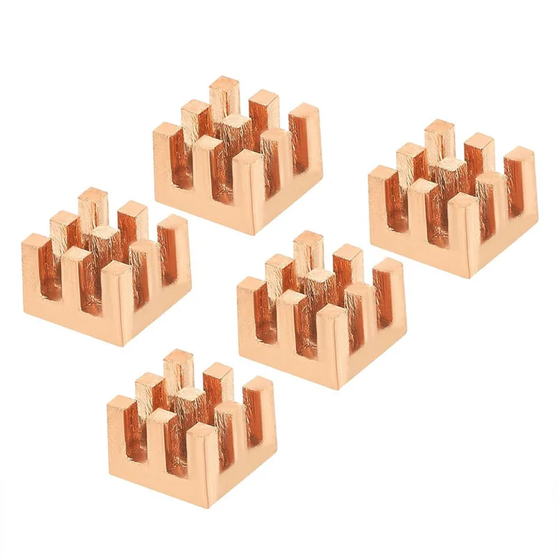 순수 구리 히트싱크 라디에이터 쿨러 2W/mK 열전도 테이프 포함 메모리, IC 칩셋 6x6mm/7x7mm/8x8mm