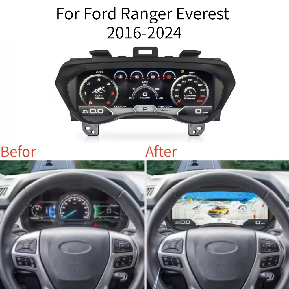 Pantalla LCD Android para Ford Ranger Everest F550 16-24, Velocímetro, Panel de Instrumentos Digital para Automóvil, Tablero de Mandos, Carplay 1