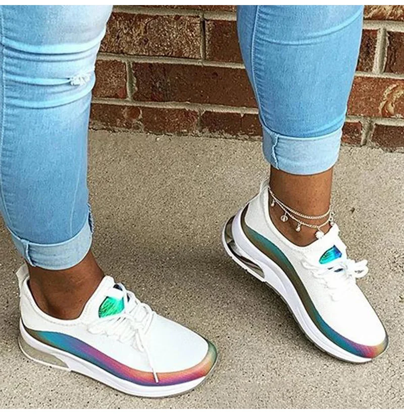 Scarpe da ginnastica da donna da tennis, piatte, in mesh traspirante, leggere, scarpe sportive da donna casual, taglie forti_voghion.com