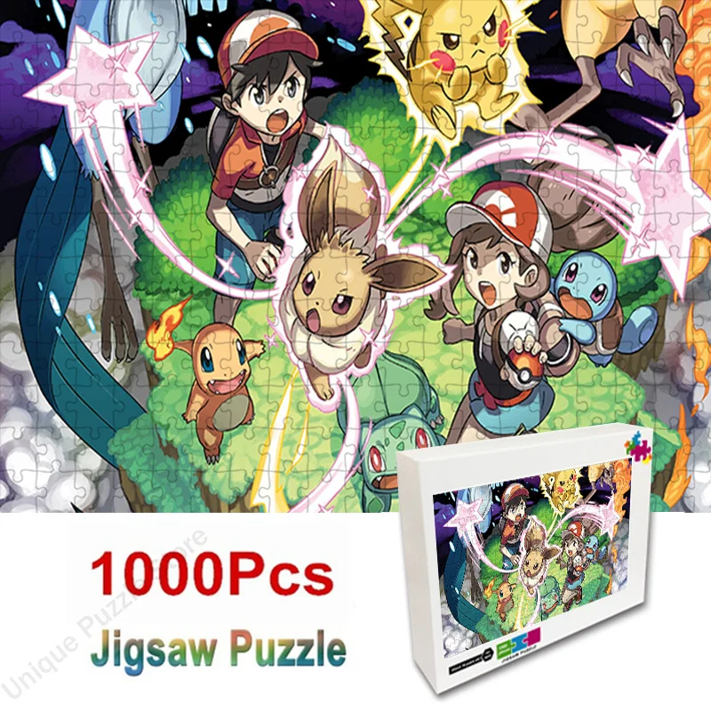 Pikachu Puzzle Jigsaw 35/300/500/1000 Pieces Adult Puzzle Jigsaw Puzzle Educational Toy Puzzle Children's Toys Christmas Gift 1000pcs set colorful puzzle rainbow round geometrical photo adult kids diy educational reduce stress toy jigsaw paper puzzle