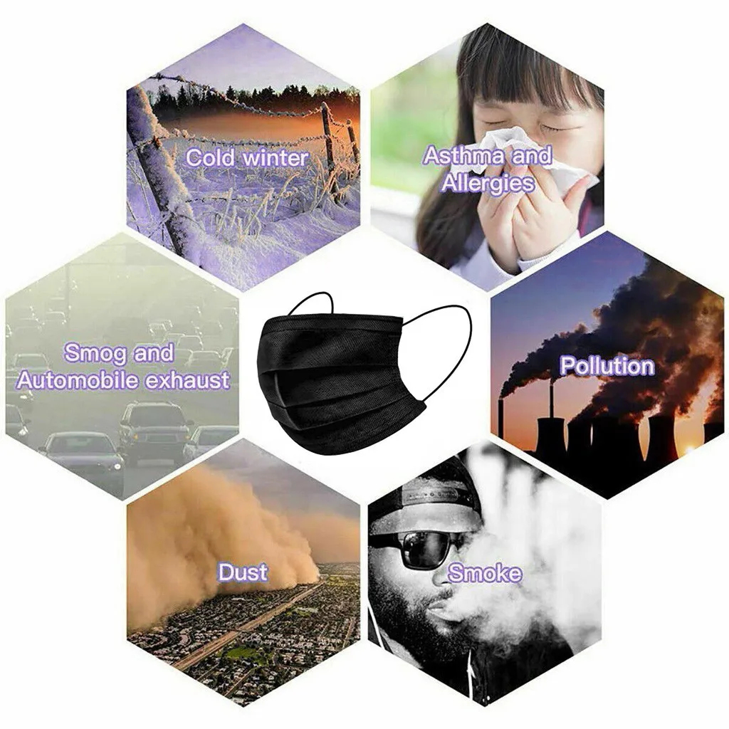 Disposable Mask Activated Carbon Mask 4ply Mouth 50pc Cubre Bocas Desechables Disposable Mouths Covers маски для лица