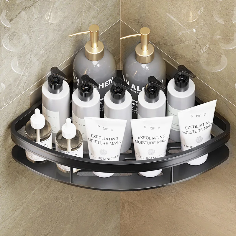 Shower shelf Bathroom Shelf Kitchen Storage Organizer Aluminum Alloy Shower Shelf Bathroom Accessories No Drilling Wall
