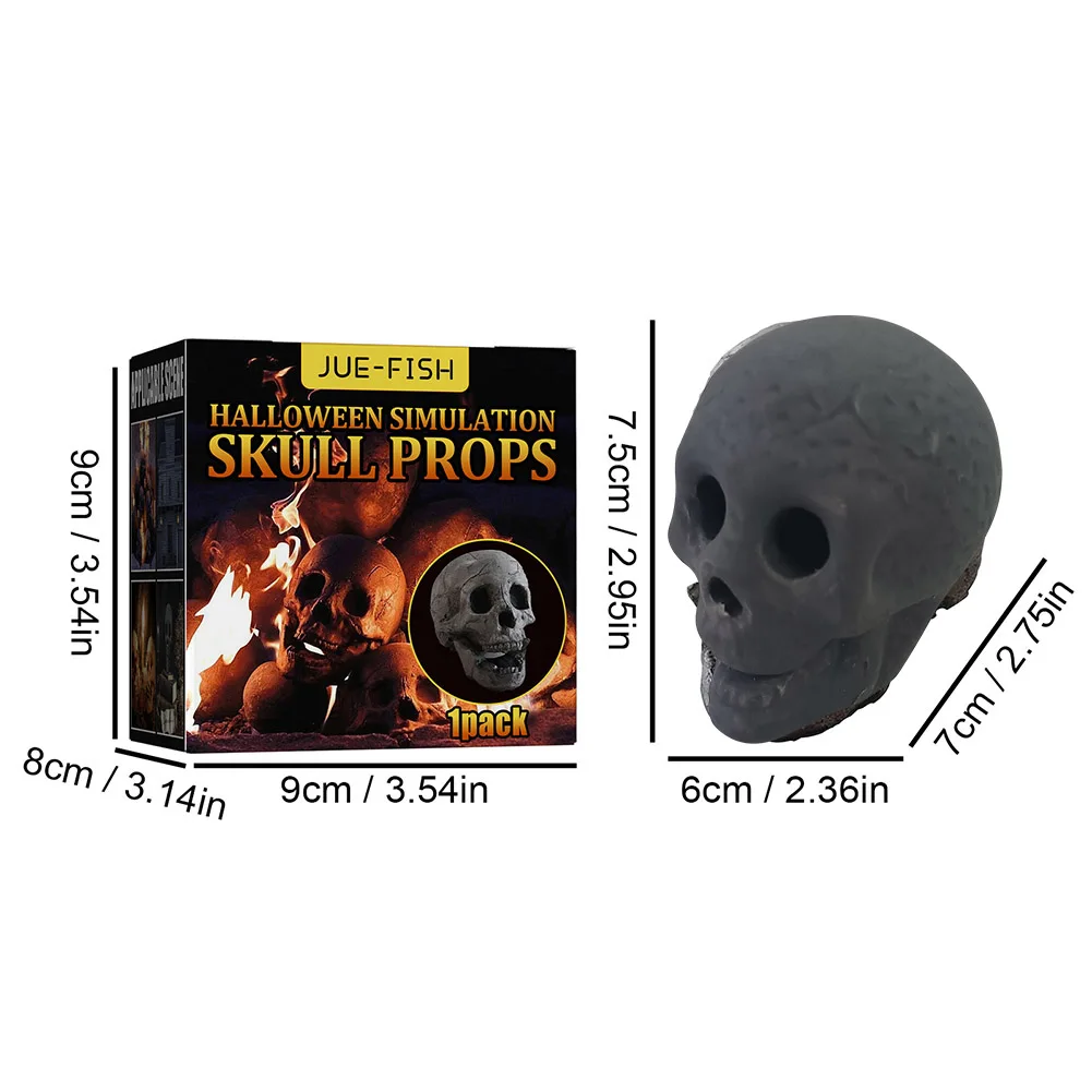 Skull Decor Prop Home Accessorie Halloween Fireplace Skeleton Party Ornament Scene Atmosphere Layout for Outdoor Garden Barbecue