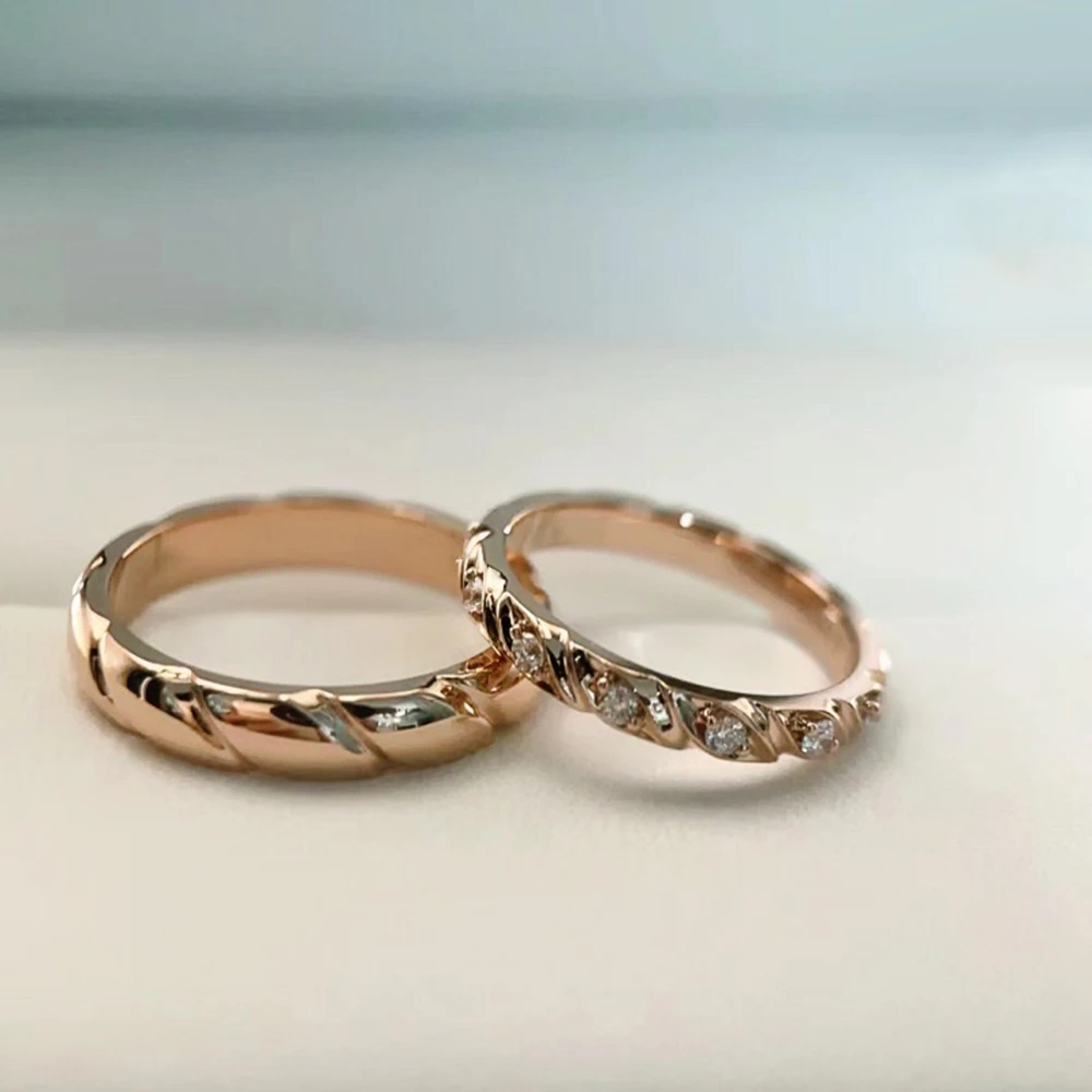 TORSADE Jewelry Collection Luxury Brand Platinum Zircon Couple Ring for Women's Party Engagement Gift