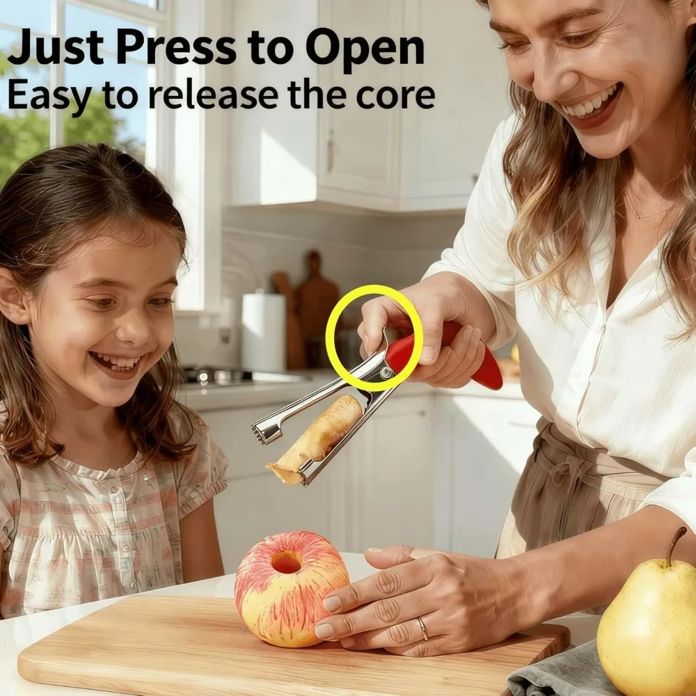 1 Pack Apple Corer, Apple Corer Tool, Stainless Steel Apple Corer, Comfortable Grip, Easy To Use, Reusable, Kitchen Gadget.