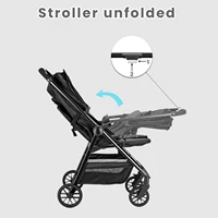 Poussette bébé pour tout-petits avec siège inclinable, poussette Ultra compacte avec grand panier de rangement, auvent, pour Buggy de voyage 4