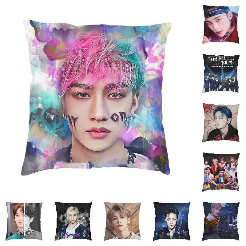 

Modern Stray Kids Bang Chan Colorful Art Cushion Cover Polyester Songwriter And Music Producer Throw Pillow Case Pillowcase