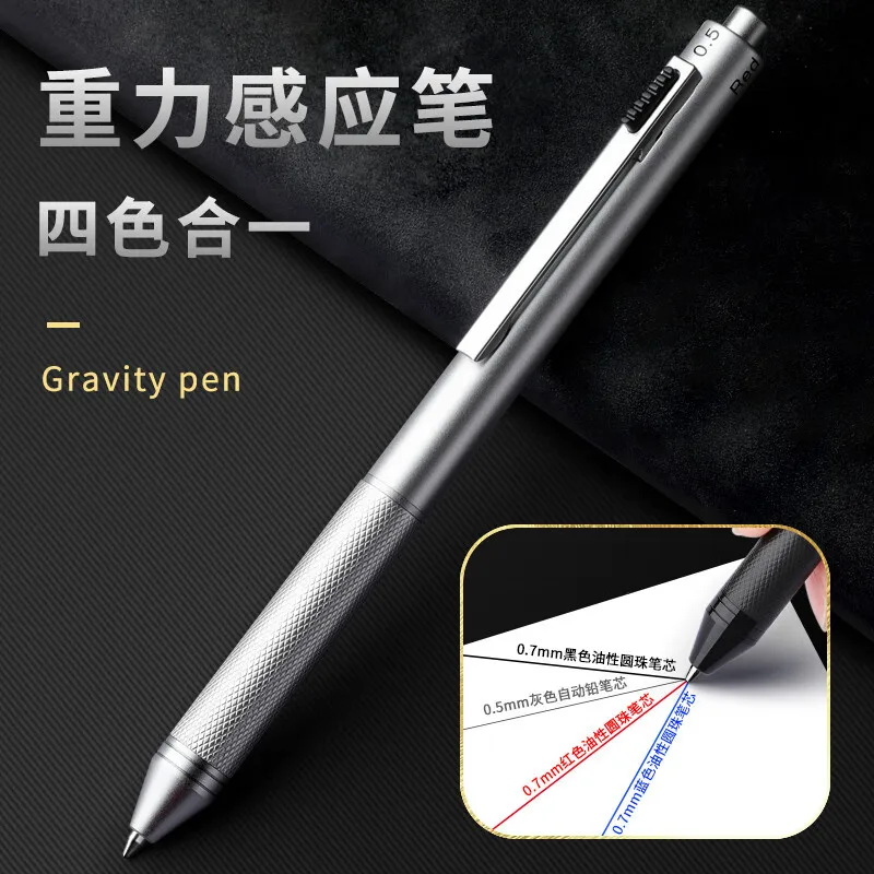 Stationery Pen Multifunction 4 In 1 Ballpoint /Mechanical Pencil Gravity Sensor Metal Retractable Pens Metal Gift Box multifunction ballpoint pen multifunctional pen ballpoint pen ball point pen
