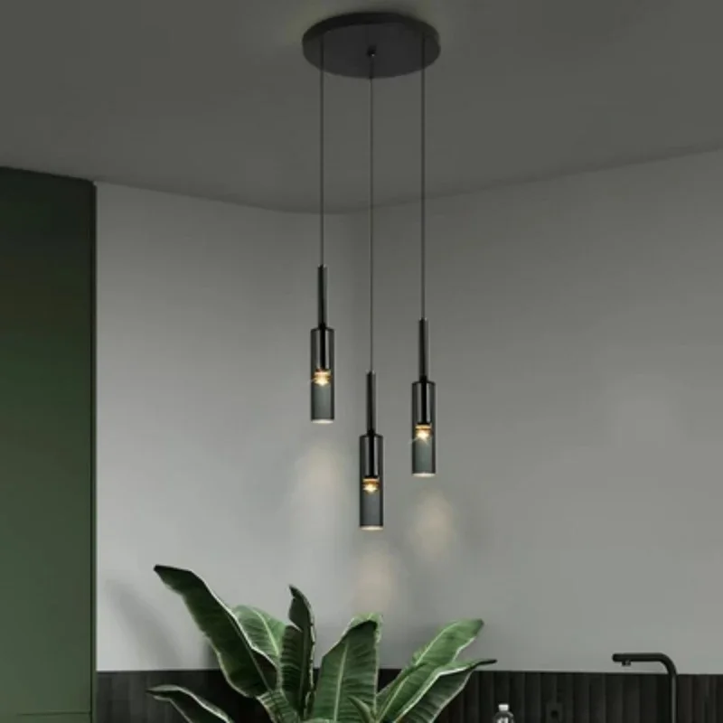 Nordic Minimalist Ceiling Glass LED Chandelier Living Room Bar Counter Bedroom Bedside Pendant Lamp Home Decor Lighting Fixtures