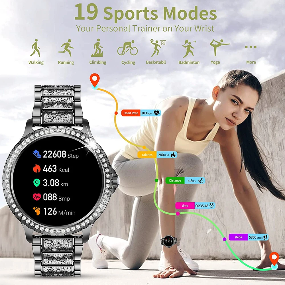 Reloj Inteligente Mujer Smartwatch 2023 Android Gold Smart Watches Women  Bluetooth Call Smartwatch For Xiaomi Apple Huawei Phone - AliExpress