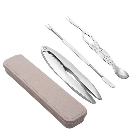 Deluxe Stainless Steel Seafood Utensil Set – Crackers, Picks, and Spoons for Crab, Shrimp, and Lobster