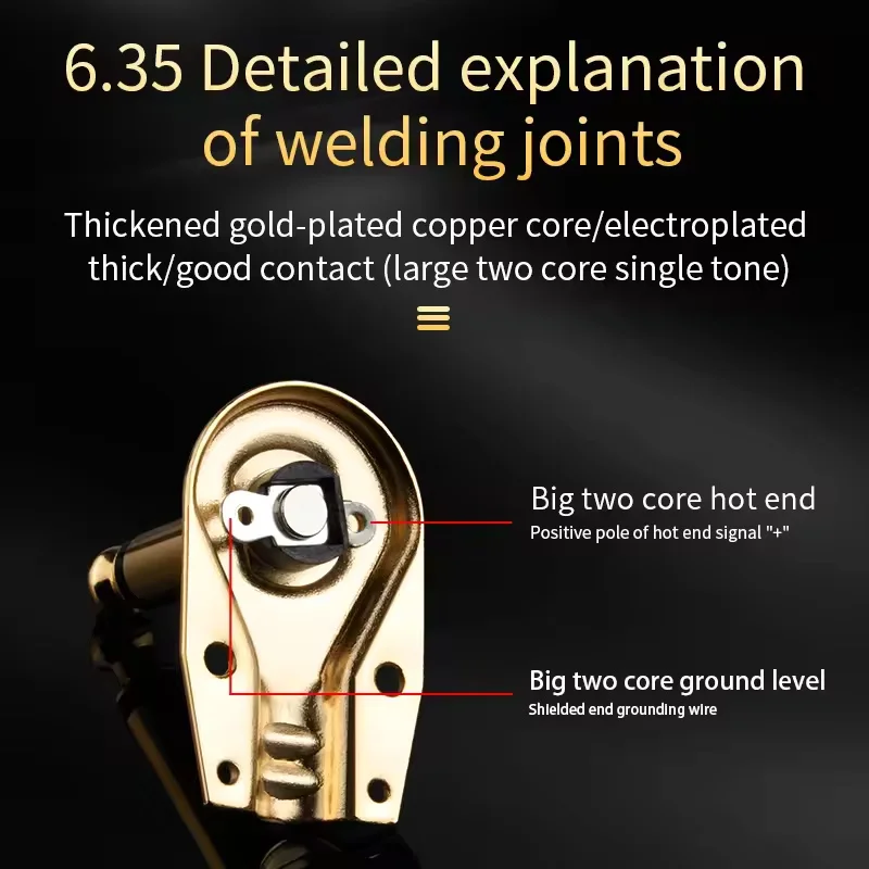 6.35mm 모노 플러그 스피커 90도 오디오 커넥터 6.5mm TS 잭 어댑터 (마이크, 사운드 카드, 앰프, 기타 믹서용)