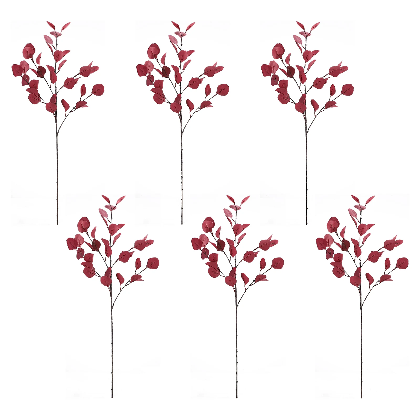 

5 Forks Artificial Eucalyptus Plant Apple Leaves Silk Fake Plants Vivid Wall Decorative Wedding Props Home Room Decoration