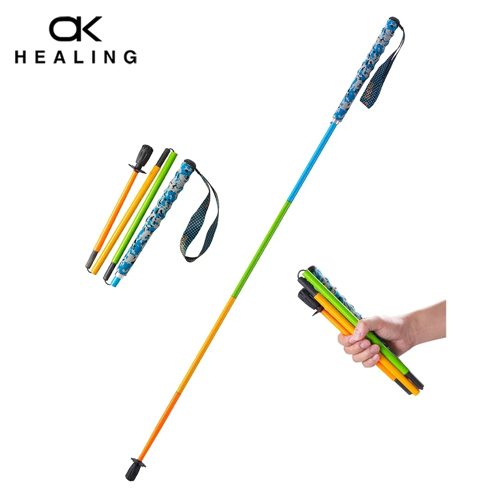 5-Section Folding Trekking Poles Ultra Light Hiking Sticks Portable Carbon Fiber Walking Sticks Climbing Hiking Accessories