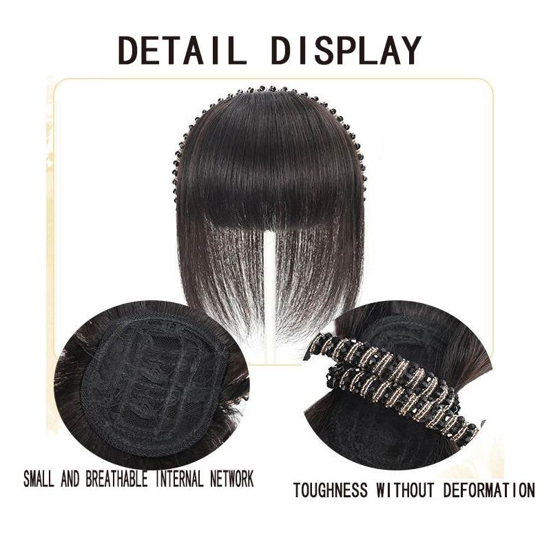 Synthetic  Headband Bangs hairpiece in one piece Short Straight Bangs Hair Extension Fake Fringe For Women Hair Access
