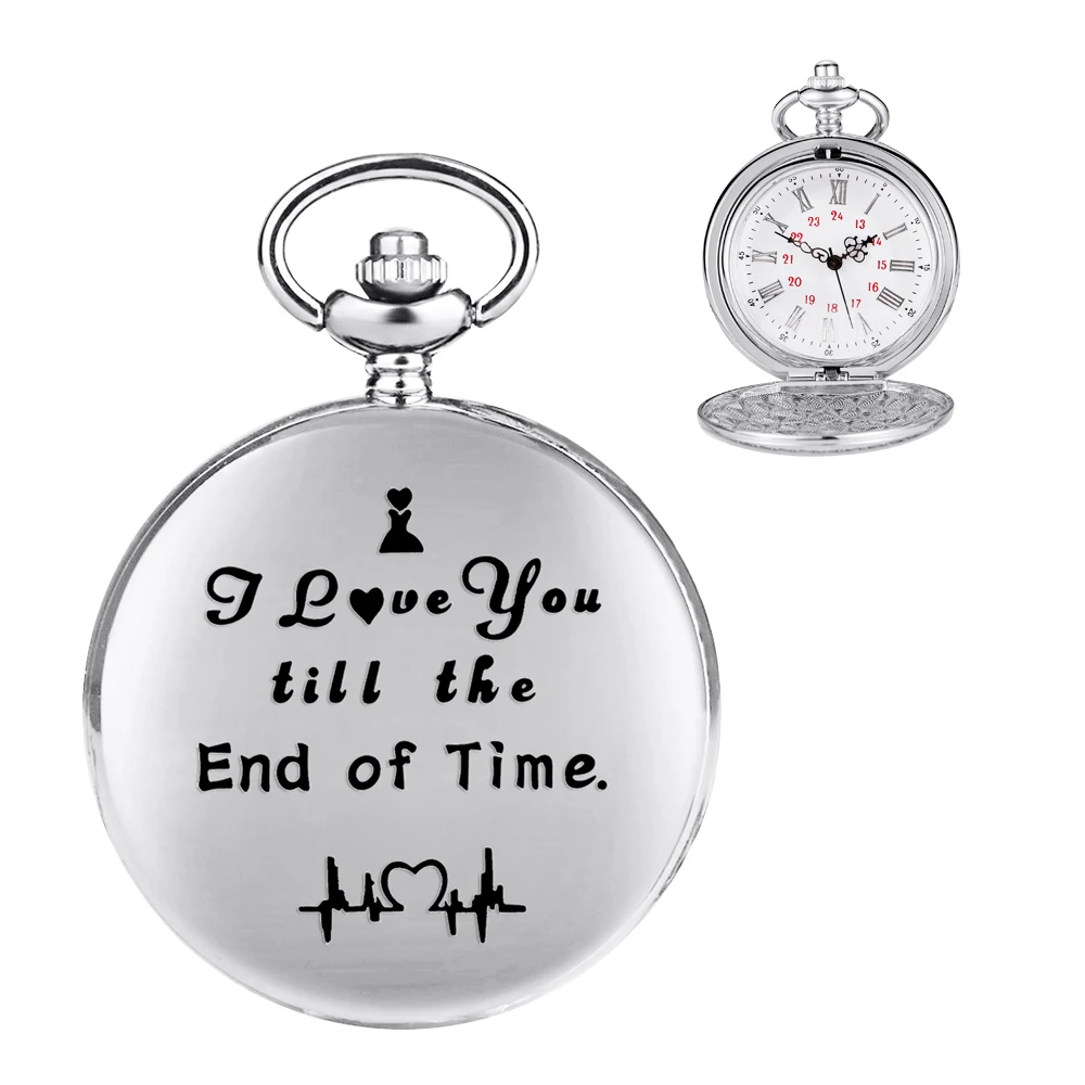 

New Arrival Silver Fashion Pocket Watch Necklace Women's Neutral Vintage Quartz Pocket Watch Couple Pendant With Chain Gifts
