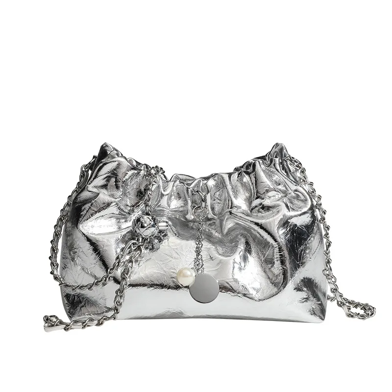 Fashion Women Shoulder bags small chain flap bags for Ladies Handbag Female Clouds messenger Bags phone wallet bolsas silver