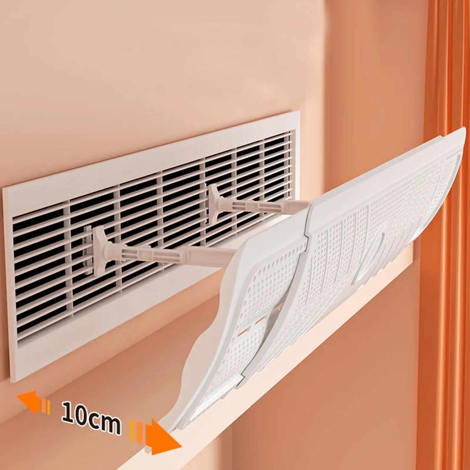 Adjustable Wall-Mounted Air Conditioner Deflector with Anti-Blow Shield
