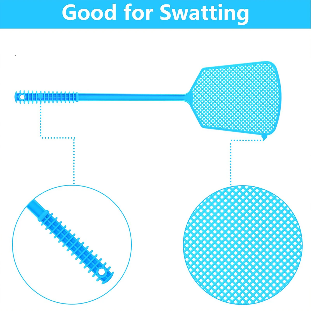 Plastic Fly Swatter For Household Use Thick And Extended Handle Large Size Manual Durable Fly And Mosquito Swatter