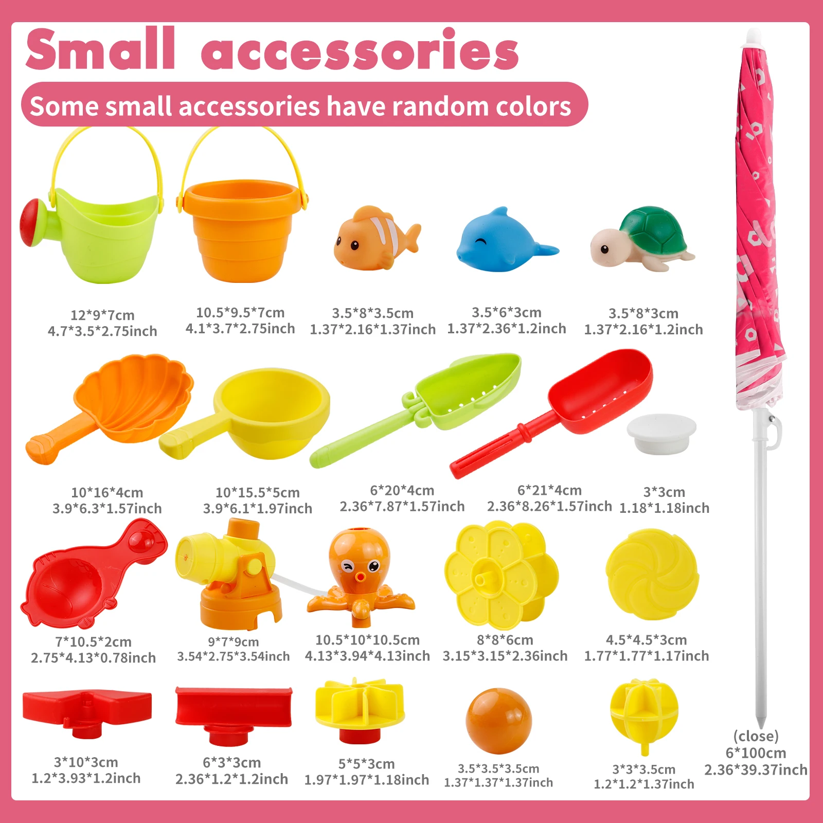 Water Table with Umbrella,3-Tier Kids Sand Water Table,Activity Sensory Play Table for Boys Girls,Rose red,Blue 3