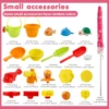 Water Table with Umbrella,3-Tier Kids Sand Water Table,Activity Sensory Play Table for Boys Girls,Rose red,Blue 3