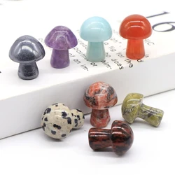 20mm Natural Stone Mineral Crystal Agate Quartz Healing Mushroom Room Home Decor Aquarium Decoration Crafts Ornament Accessories