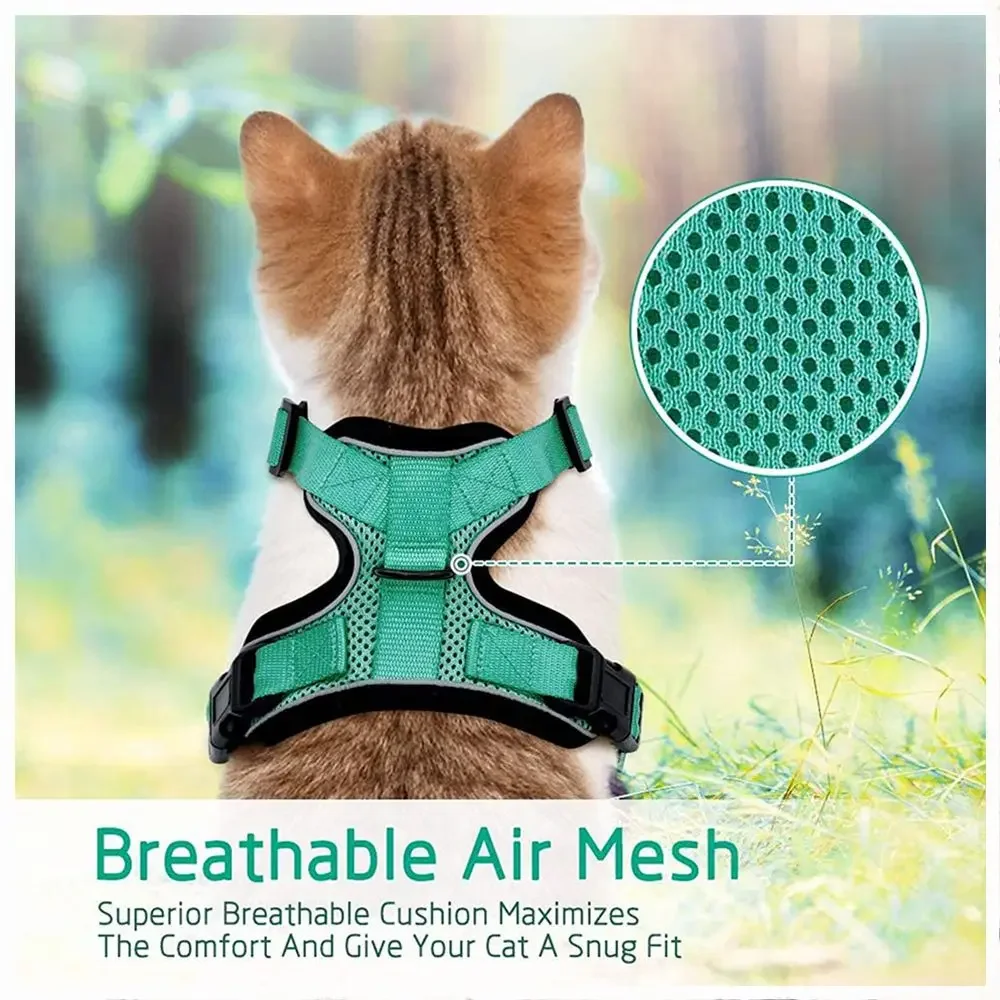 Cat Harness and Leash for Walking Escape Proof Soft Adjustable Vest Harnesses for Cat Breathable Reflective Strips Jacket rabbit harness and leash set rabbit harness set